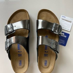 Birkenstock Arizona Grey Metallic